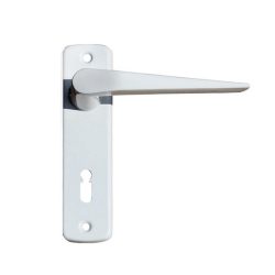   SB ajtókilincs 410 + ajtócím lővér kulcslyukas fehér porszórt