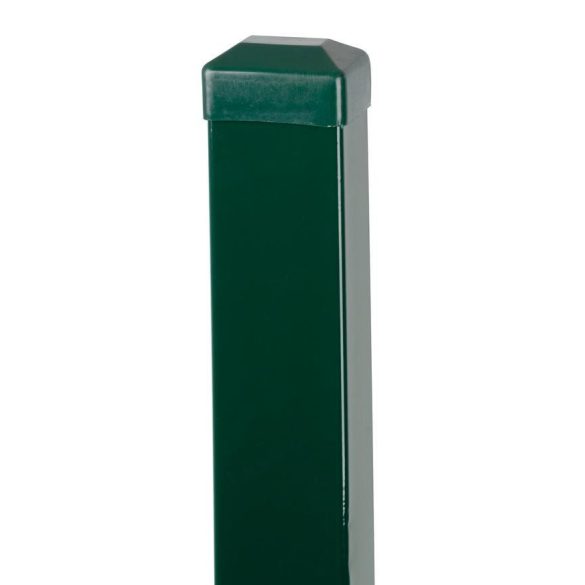 Stlpik EUROSTANDARD, 1700/60x40/1,25 mm, zelený, hranatý, čiapočka, Zn+PVC, RAL6005