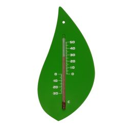   Hőmérő kültéri, műanyag, zöld falevél forma15x8x0,3cm