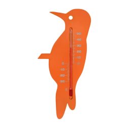   Hőmérő kültéri, műanyag, narancssárga harkály forma15x7,5x0,3cm