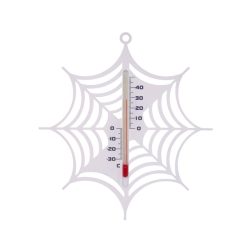   Hőmérő kültéri, műanyag,fehér pókháló forma15x14x0,3cm