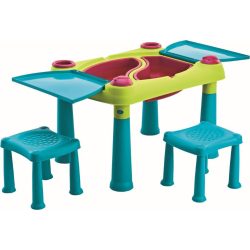   Keter Creative Play Table kreatív asztalka két  székkel , türkizkék/zöld