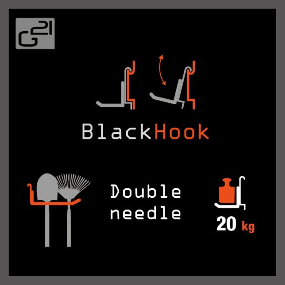 BlackHook double needle akasztó rendszer 8 x 10 x 22 cm