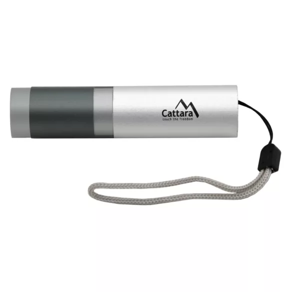 Cattara zseblámpa  LED 120lm ZOOM tölthető, ezüst