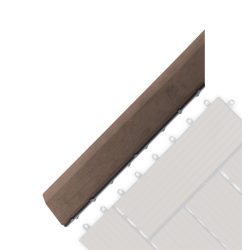   Indiai teak átvezető profil a WPC burkolócsempékhez, 38,5 x 7,5 cm sarok (bal)