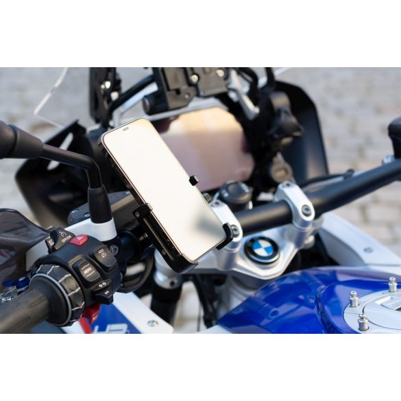 FIXED Bikee ALU 2 alumínium mobiltelefon tartó kerékpárra forgó fejjel, fekete