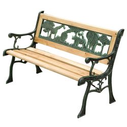 Garden bench MINI JUMANJI, metal / wood, small