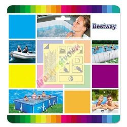   Bestway® 62091 készlet, 65x65 mm, medence és felfújható matracok javításához