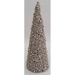  Karácsonyi dekoráció - fenyőfa - pezsgő színben - 30 cm