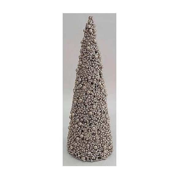 Karácsonyi dekoráció - fenyőfa - pezsgő színben - 30 cm