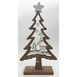 Karácsonyi dekoráció - Fenyőfa csillaggal - 16x30 cm