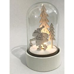   Karácsonyi fa dekoráció - LED-es Mikulás üvegben - 5x10 cm