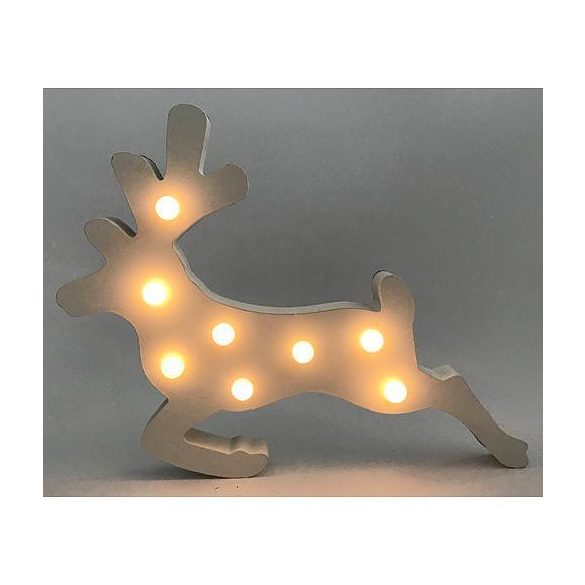Karácsonyi dekoráció - LED-es rénszarvas - 33x24 cm