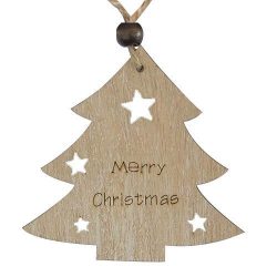 Karácsonyfa dísz - fenyőfa - "Merry Christmas"