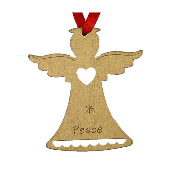 Karácsonyfa dísz - angyal - "peace"