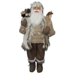 Karácsonyi dekoráció - barna Mikulás - 120 cm