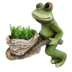 Decoration Gecco 8164, Frog with Fourier, Magnesium, 34 cm