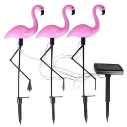Flamingós szolár lámpa - 18x6x52 cm