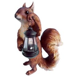   Decoration Gecco 8365, Squirrel with lantern, polyresin, 41 cm