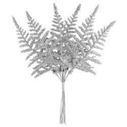 Gally MagicHome Karácsony, páfrány, ezüst, 19 cm