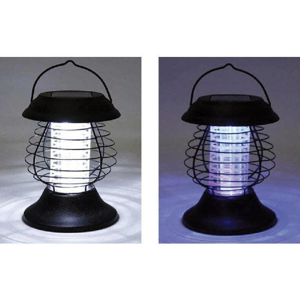 Napelemes lámpa, rovarriasztó, UV LED, 13x31 cm