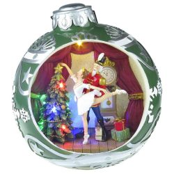   Dekoráció MagicHome Karácsony, Balet gömbe, 7 LED, szines, dallamal, 3xAA, benti, 30,50x26,50x31,70