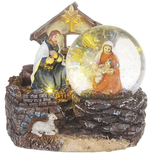 MagicHome karácsonyi dekoráció, Betlehem, 2 LED meleg fehér, 2x AAA, belső, 11 x 9,5 x 10 cm