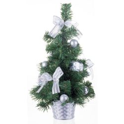   Karácsonyfa MagicHome Karácsony, feldíszítet, ezüst, masli, 40 cm