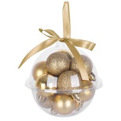   MagicHome karácsonyi gömbök, 12 db, 3 cm, arany, karácsonyfára