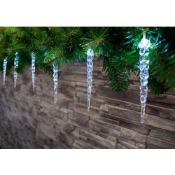   Lánc MagicHome Karácsony Icicle, 12 LED hideg fehér, 12 jégcsap, 3x AA, IP 44, külső, megvilágítás, ,