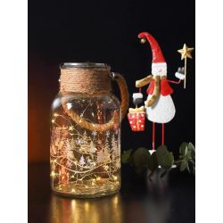   MagicHome karácsonyi dekoráció, Üvegkorsó, 30 LED meleg fehér, 3x AAA, IP 44, külső, 13 x 23,5 cm