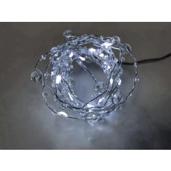   Lánc MagicHome Karácsony Pearl, 20 m LED hideg fehér, gyöngyökkel, 2x AA, egyszerű világítás, megvil