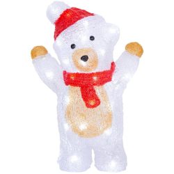   MagicHome karácsonyi dekoráció, Medve, 30 LED hideg fehér, akril, IP 44, külső, 19 x 11,5 x 30 cm