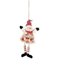   MagicHome karácsonyi dekoráció, Hóember, LED, felfüggeszthető, MDF, 12,5 x 2 x 23,5 cm