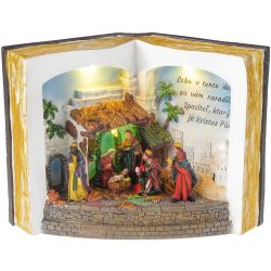   MagicHome karácsonyi dekoráció, Betlehem könyvben, színes, 3 LED, 3x AA, belső