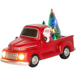   MagicHome karácsonyi dekoráció, Karácsonyi autó Mikulással, LED, 3x AA, belső