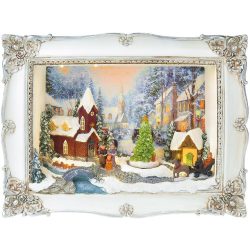   MagicHome karácsonyi dekoráció, Karácsonyi kép, LED, 3D, 3x AA, belső, 28,5 x 8,2 x 21,2 cm