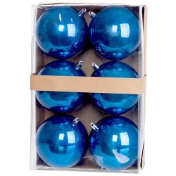  MagicHome karácsonyi gömbok, 6 db, kék, gyöngy, karácsonyfára, 10 cm