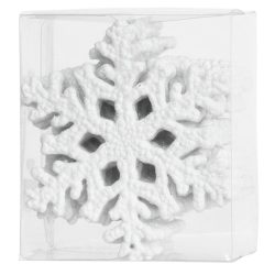   MagicHome karácsonyi dísz, 12 db, hópehely, fehér, karácsonyfára, 10 cm