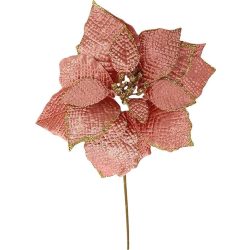   MagicHome karácsonyi virág, Poinsettia, rózsaszín, szár, virágméret: 35 cm