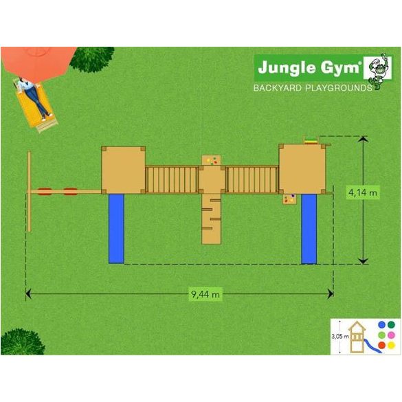Kerti játszótér - Jungle Gym Paradise 3 játszótornyok