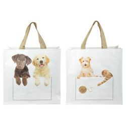 Bevásárló táska kutya és cica mintával TP265