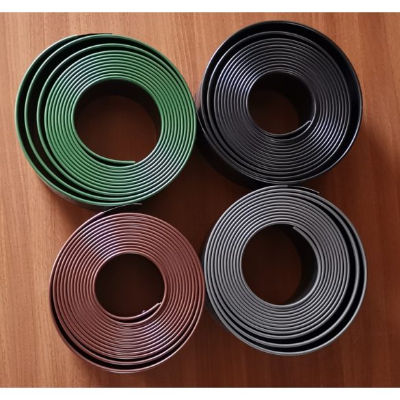 Ágyásszegély (ABS) tekercsben díszcsíkkal (dekoratív) - zöld