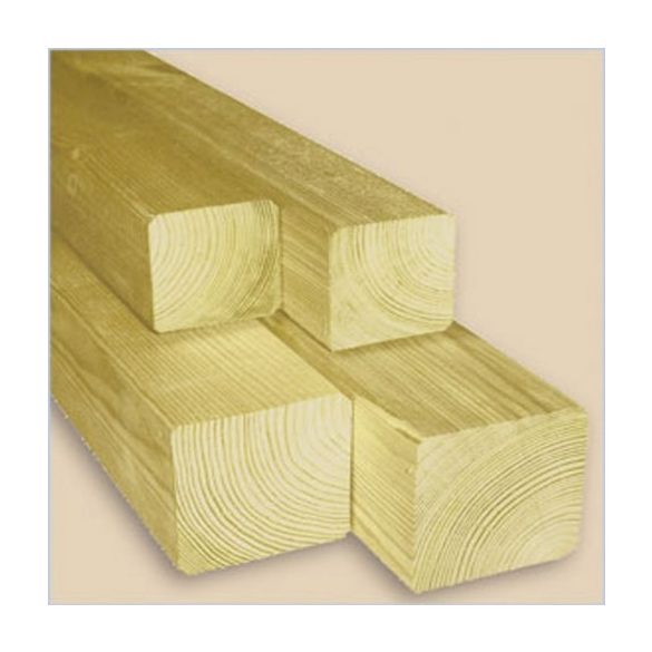 Felületkezelt fa oszlop kerítéselemekhez - 7 x 7 x 180 cm