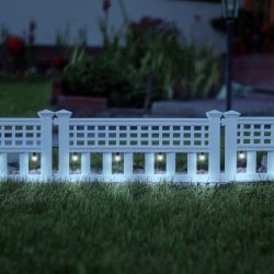   LED-es szolár kerítés - 58 x 36 x 3,5 cm - hidegfehér - 4 db / szett