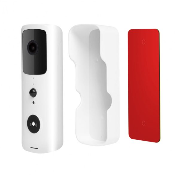 Smart Wi-Fi-s videó kaputelefon szett - akkumulátoros - MicroSD, FHD, PIR - fehér
