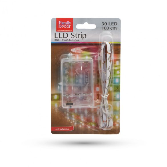 LED szalag - színes - 1 m - 3 x AA elemes