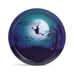 Tálca - fém - halloween boszorkány - 31 cm x 2 mm - 143 g