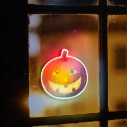 Halloween-i RGB LED dekor - öntapadós - tök