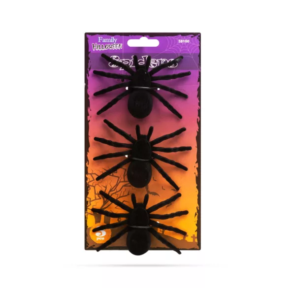 Halloween-i dekoráció - pók - 3 db / csomag
